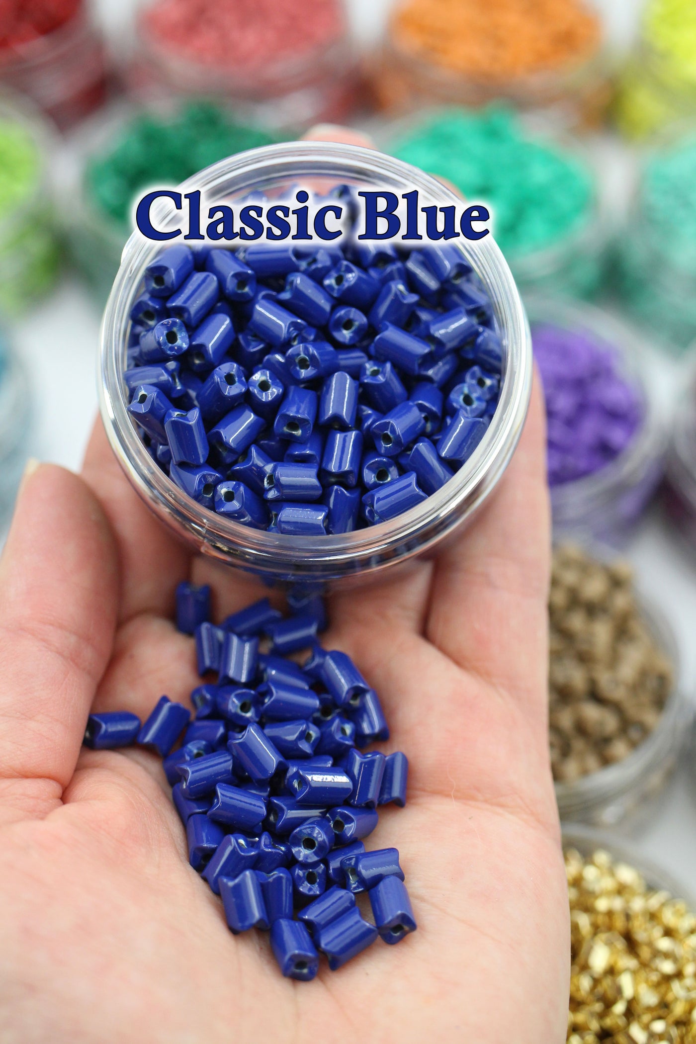 Classic Blue Enamel Beads