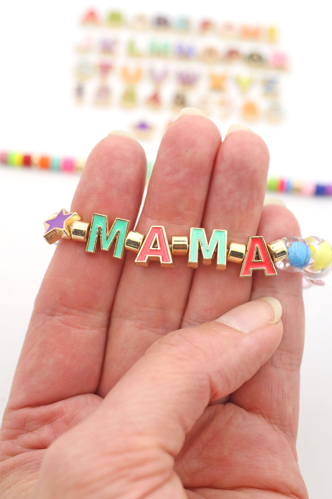 Enamel Cutout Number & Letter Beads for DIY Jewelry Making