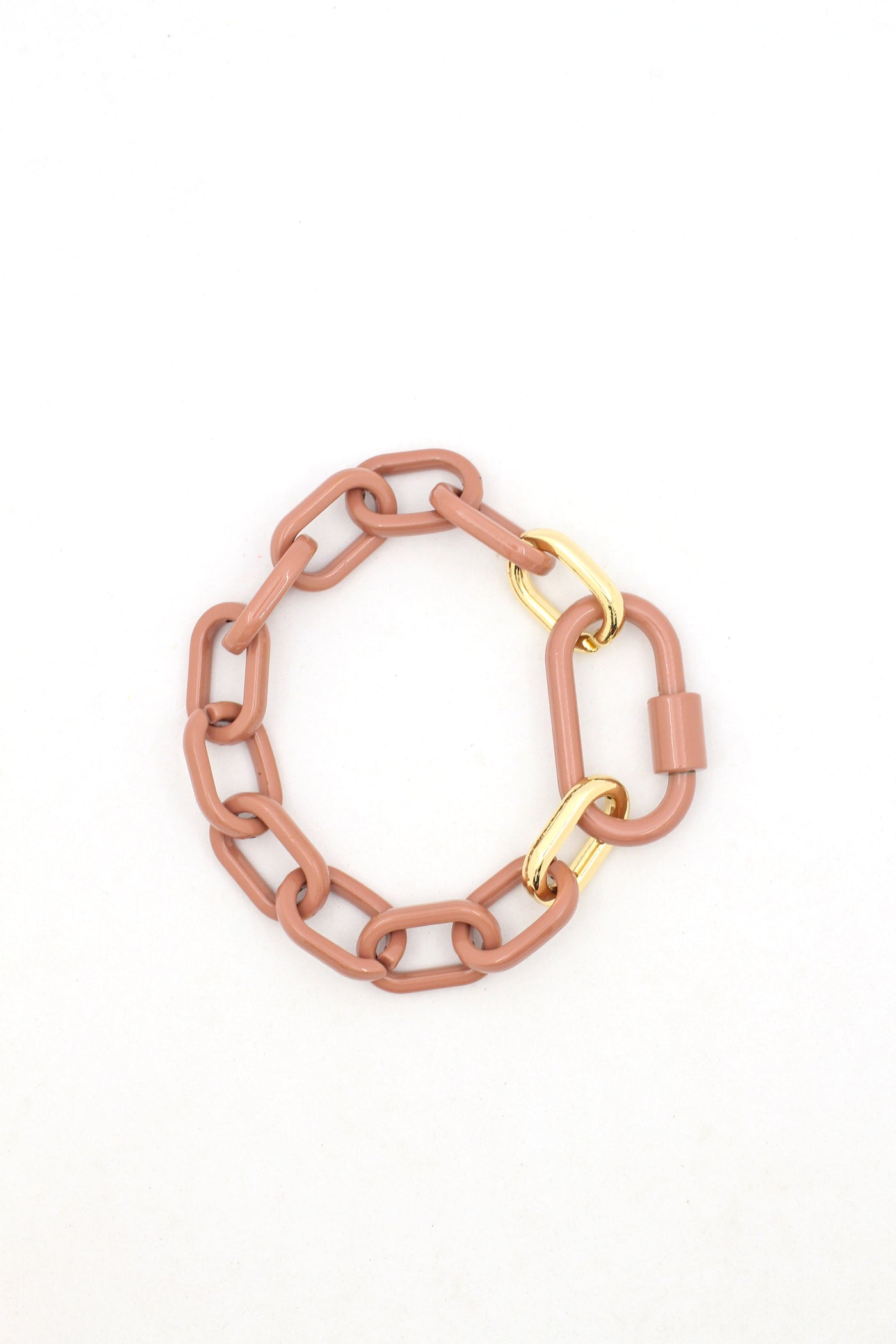 Luxe Link Enamel Chain Bracelet with Carabiner Lock Clasp, Assorted Colors