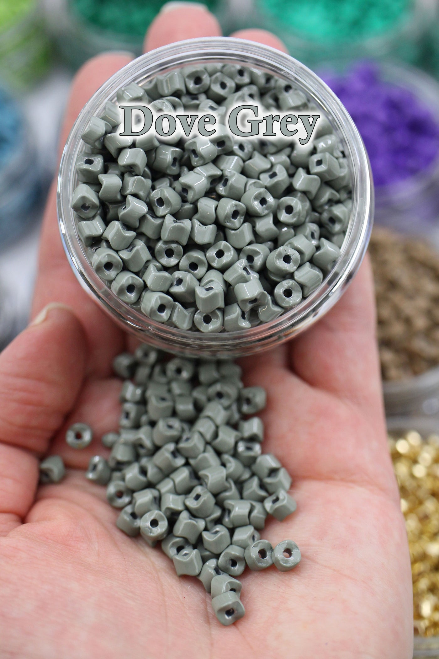 Wave beads in grey, for DIY jewelry like Roxanne Assoulin