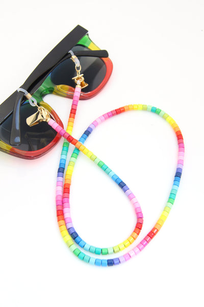 Colorful rainbow sunglass or eyeglass chain or strap