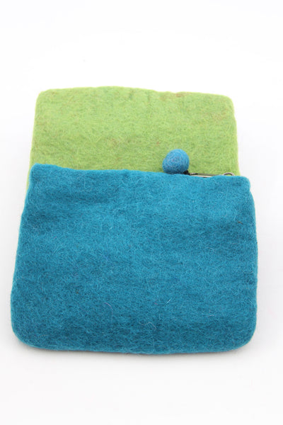 Floral Felted Wool Pouch, Coin Purse w/ Zipper, Fair Trade from Nepal