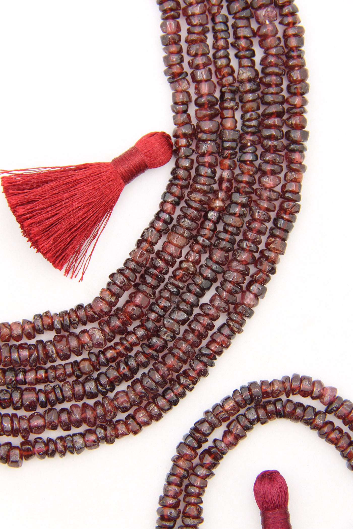 Garnet Smooth Heishi Tyre Beads, 5-6mm, 14 inch strand, for January birthstone beaded jewelry