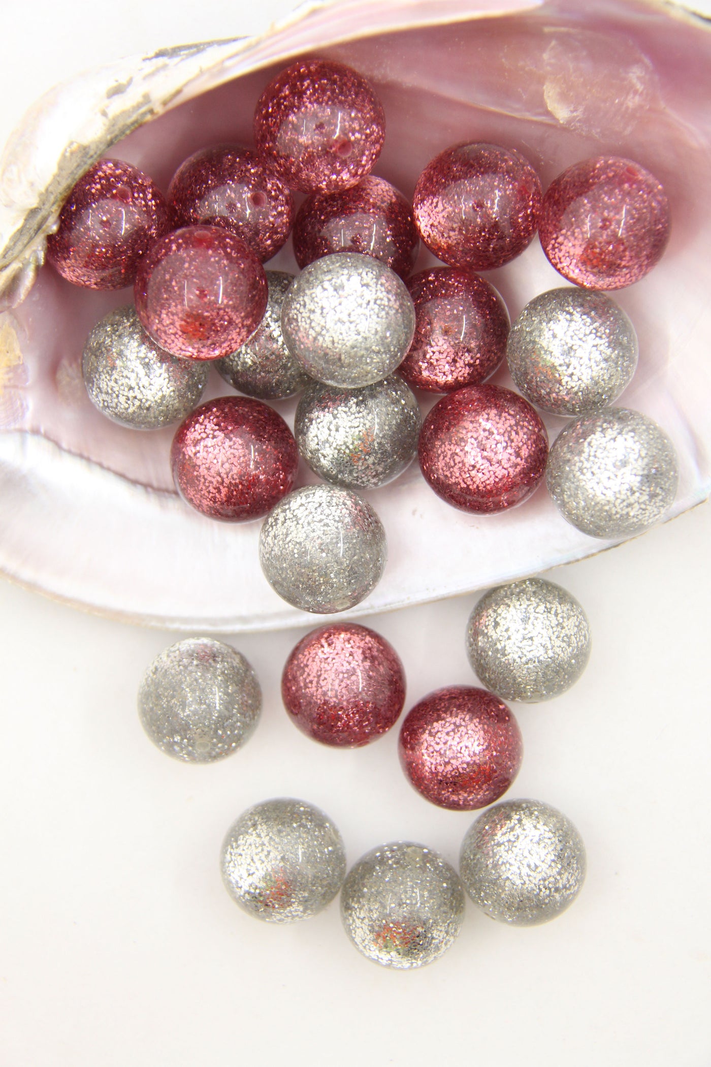 Glittery Round Italian Resin Beads, 20mm, 1 Focal Bead