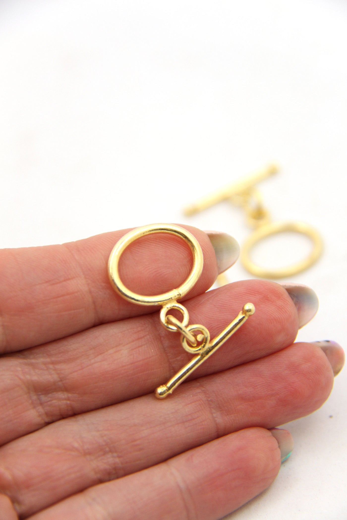 Gold Vermeil Oval Toggle Clasp, 25x18mm, Jewelry Findings