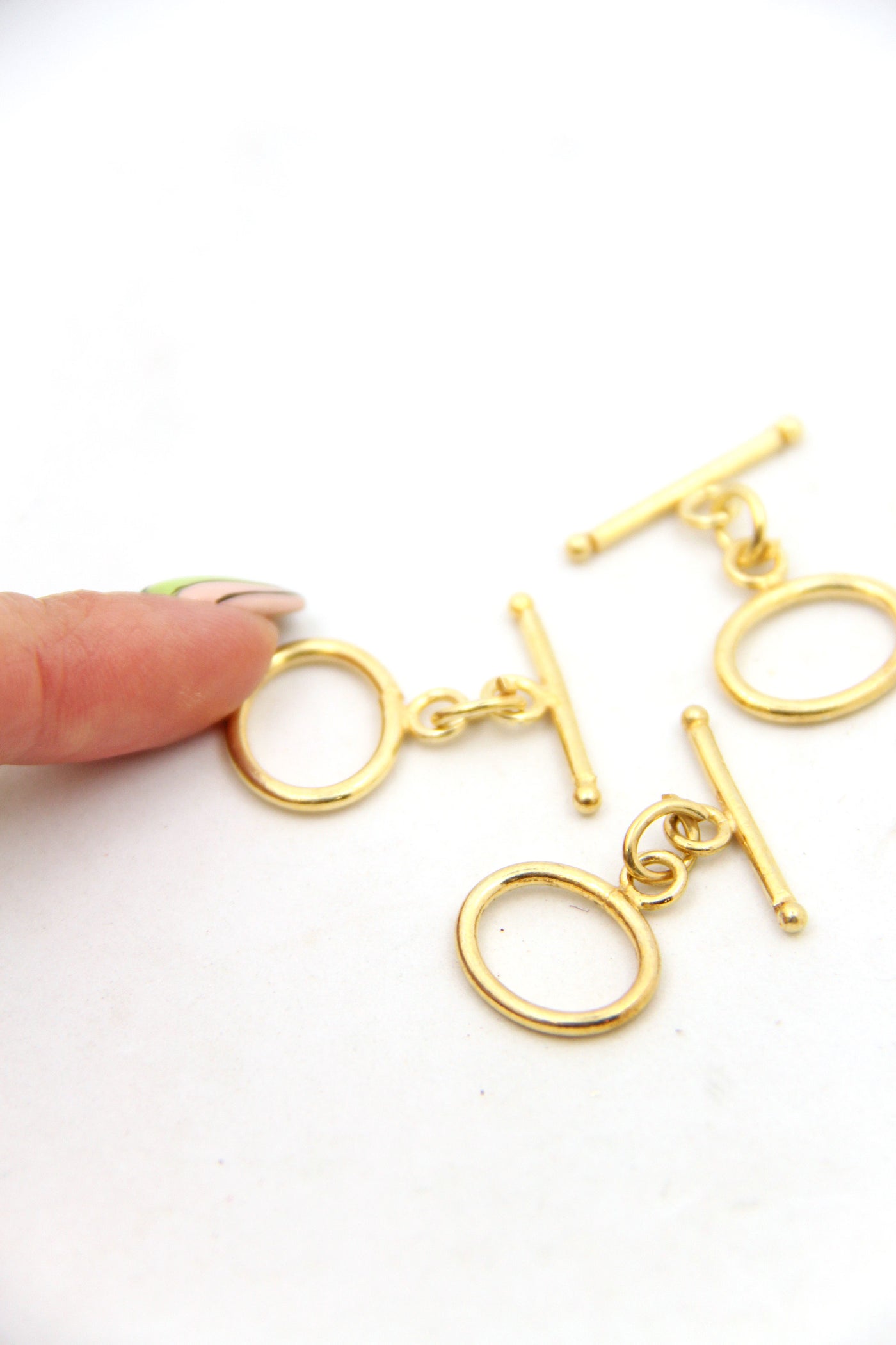 Gold Vermeil Oval Toggle Clasp, 25x18mm, Jewelry Findings