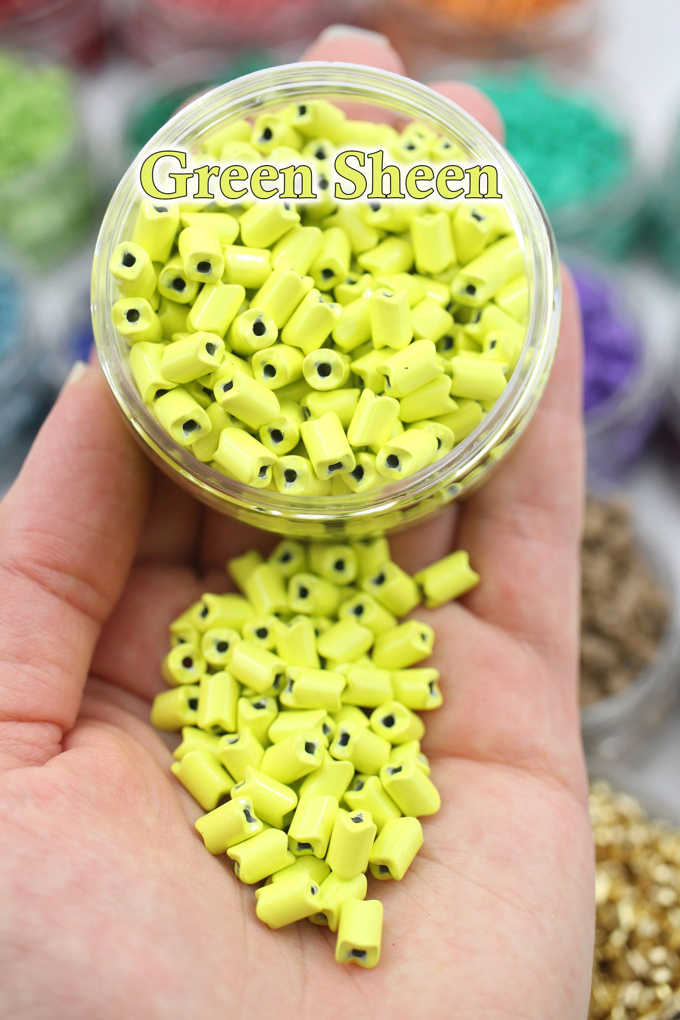 Wave beads in yellow, for DIY jewelry like Roxanne Assoulin