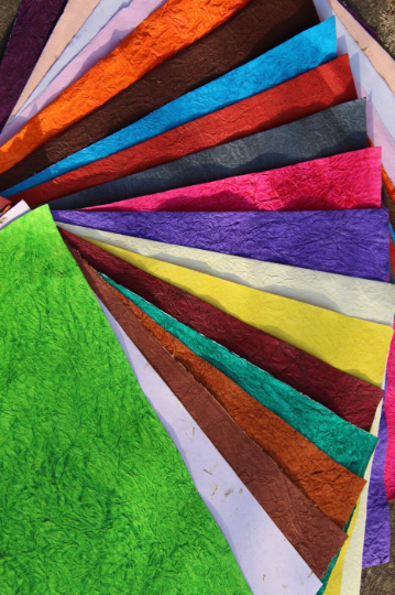 Handmade Recycled Rag Paper from India, 25x30", Assorted Colors