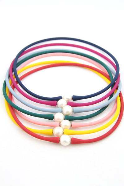 Janis The Pearl Silicone + Pearl Necklaces, Waterproof Everyday Jewelry