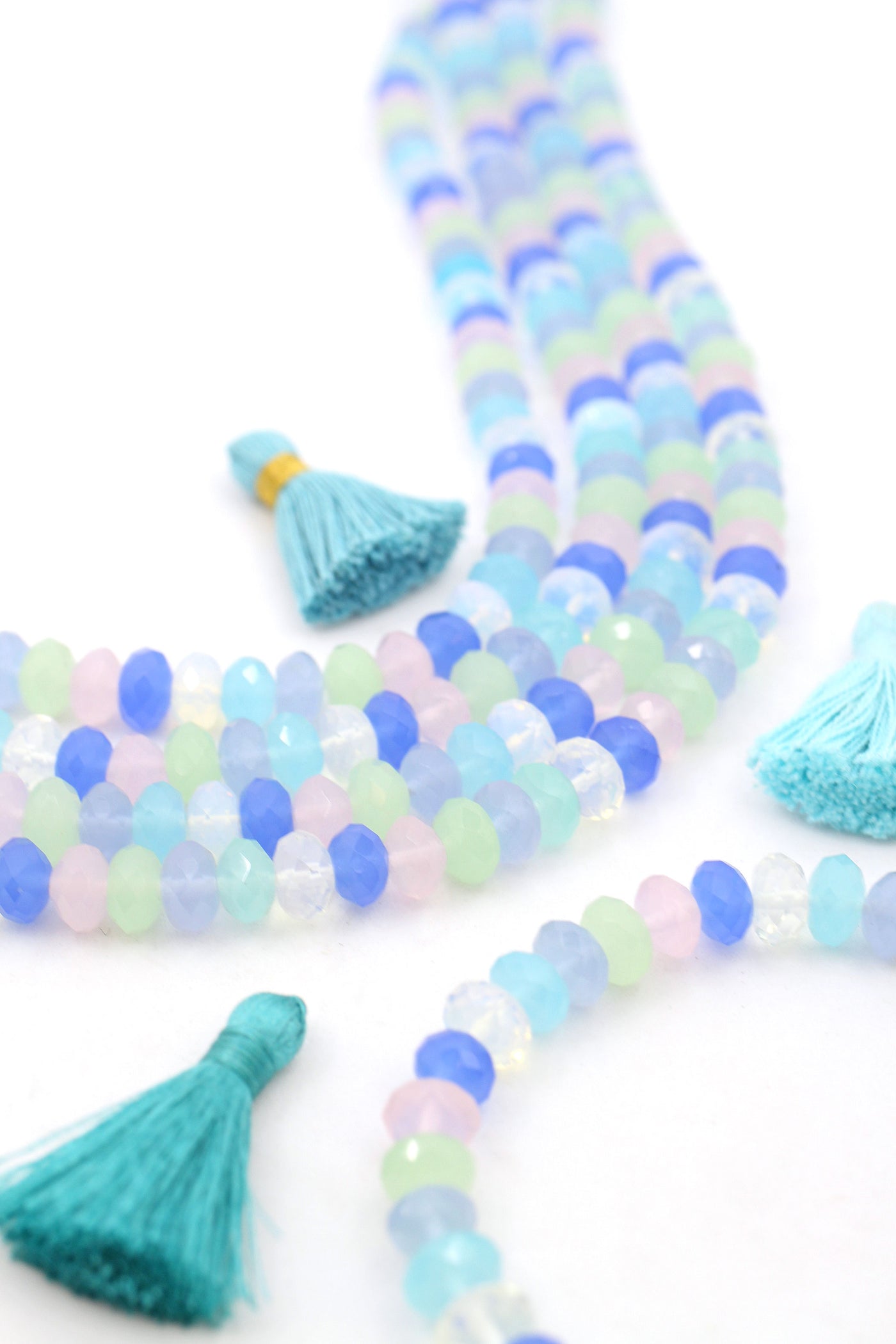 Jellyfish Faceted Opalite Glass, Multicolor Bead Mix, 9mm Rondelles
