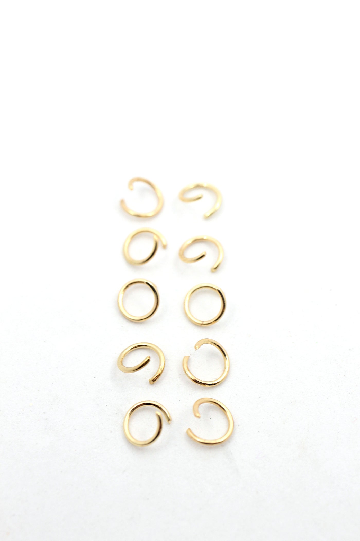 8mm/18 gauge, 10mm/14 gauge Jump Rings, Gold Plated, Open, Round