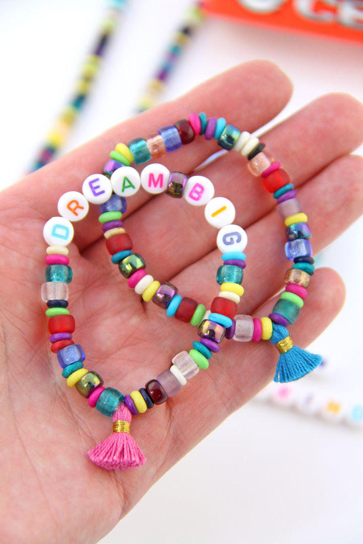 thumbnail interactive-video image 1 of Girls Bracelet Making Kit – Beads, Jewellery Charms & Pendant Set – DIY Craft Gift For Kids 1 of 4