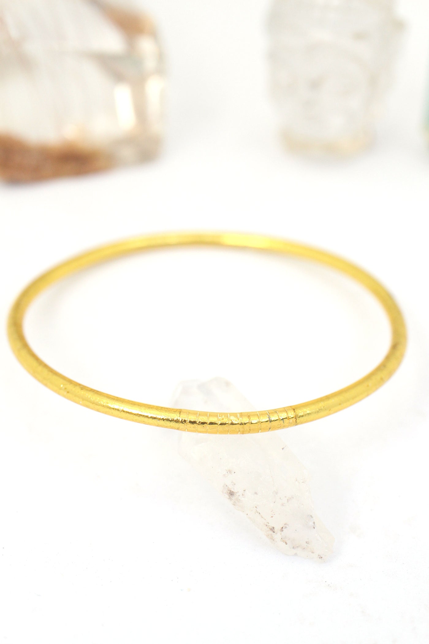 Gold Temple Bracelet, Mantra Bangle from Thailand, Blessed by Monk, Good Luck Bracelet