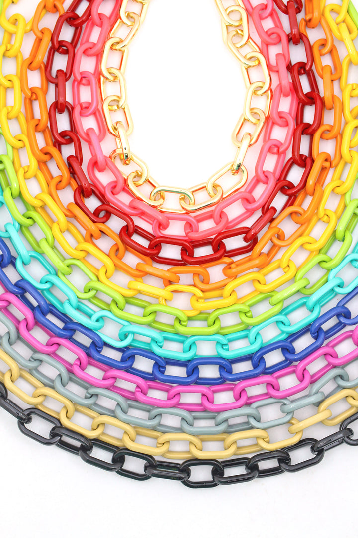 RINCO 38-Inch Light-Up Big Link Chain Necklace – Metallic Rainbow Colors For Mardi Gras 2 thumbnail image