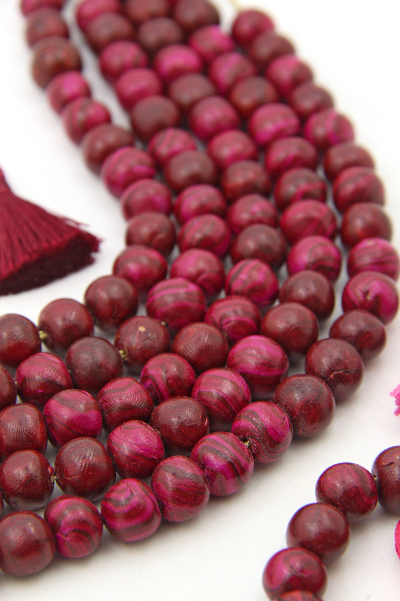 Pink Handmade beads for making Valentine's Day Jewelry