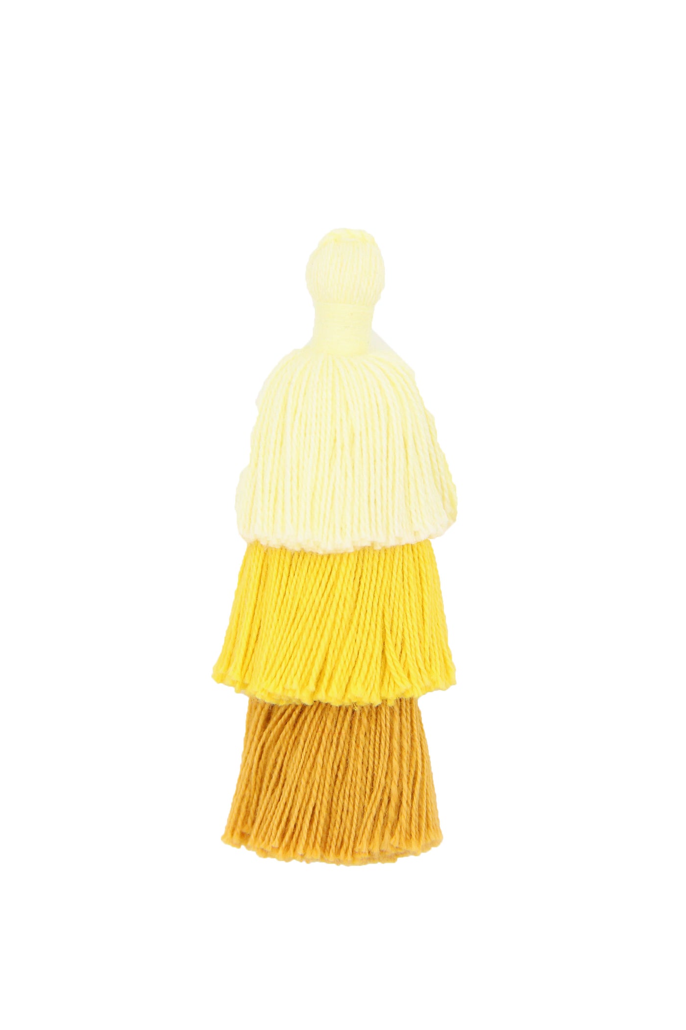 Yellow Cotton Tiered Tassels for Earrings