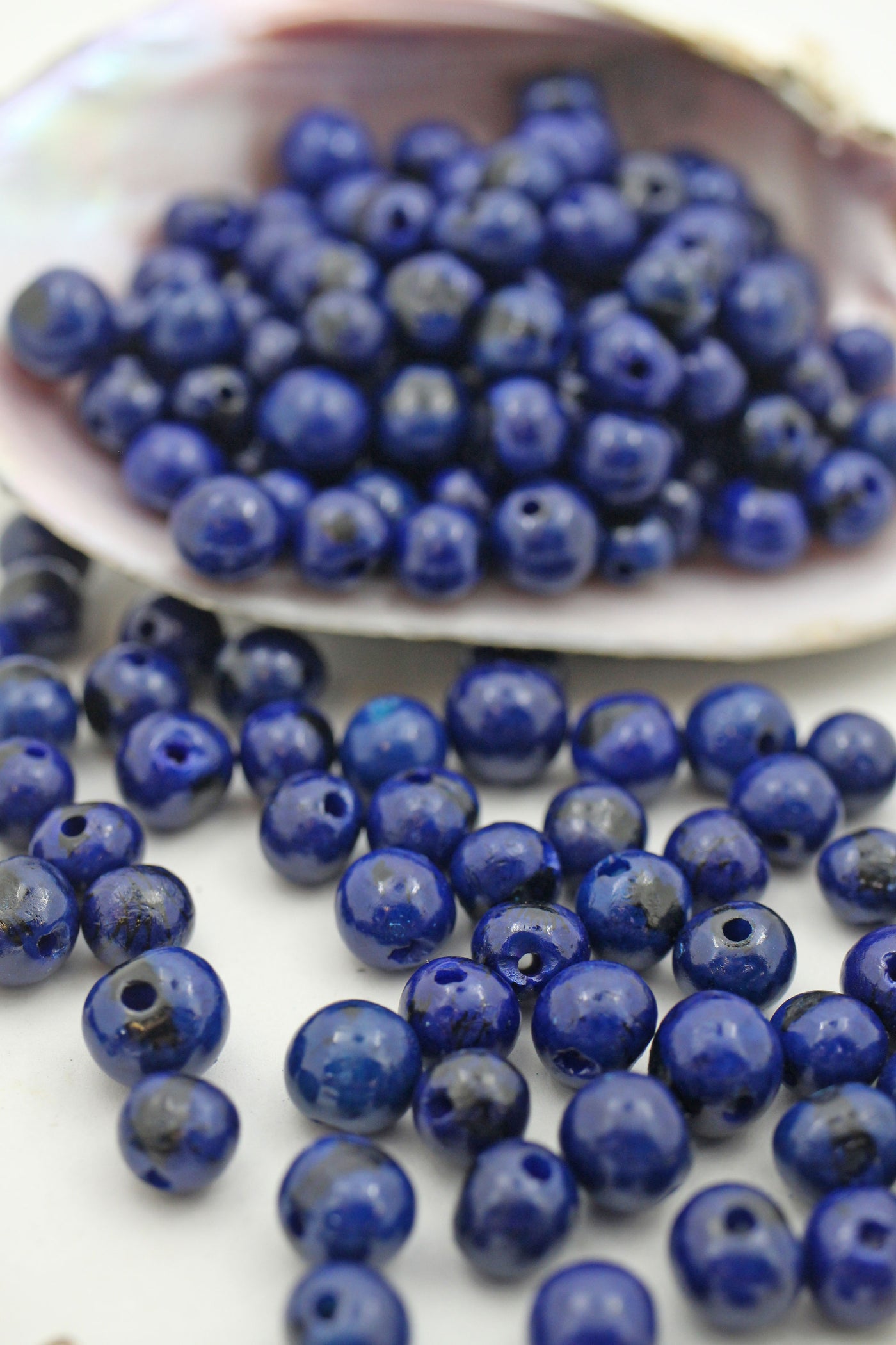 Navy Blue: Real, Natural Acai Beads, 10mm, 100 beads