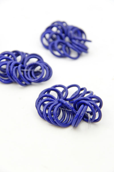 Navy Blue Vintage German Resin Rings, 18mm, 20 Beads