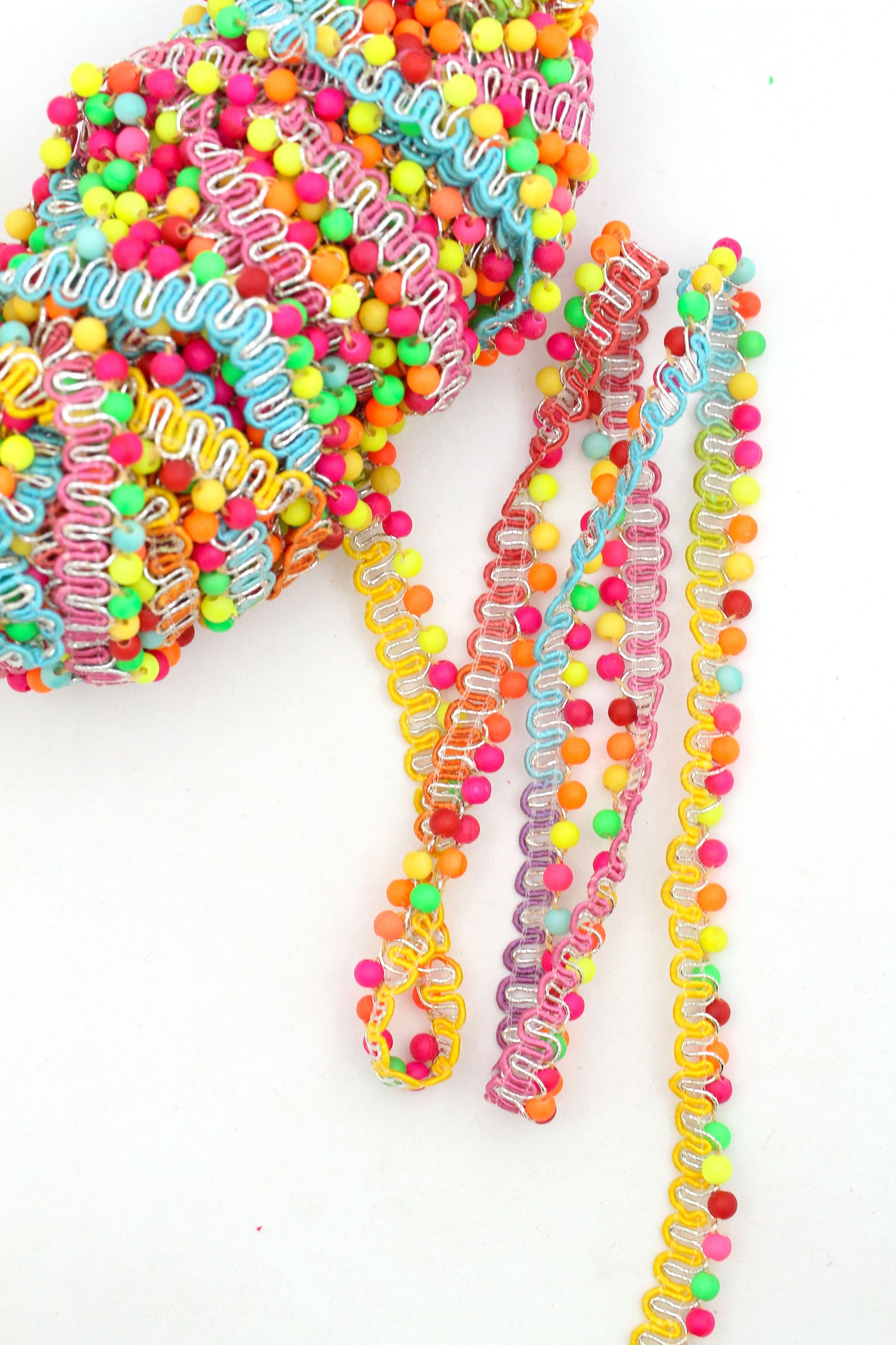 Neon bead sewing beaded trim, trimming, costume, sequin edging, sewing, embellishment, decoration