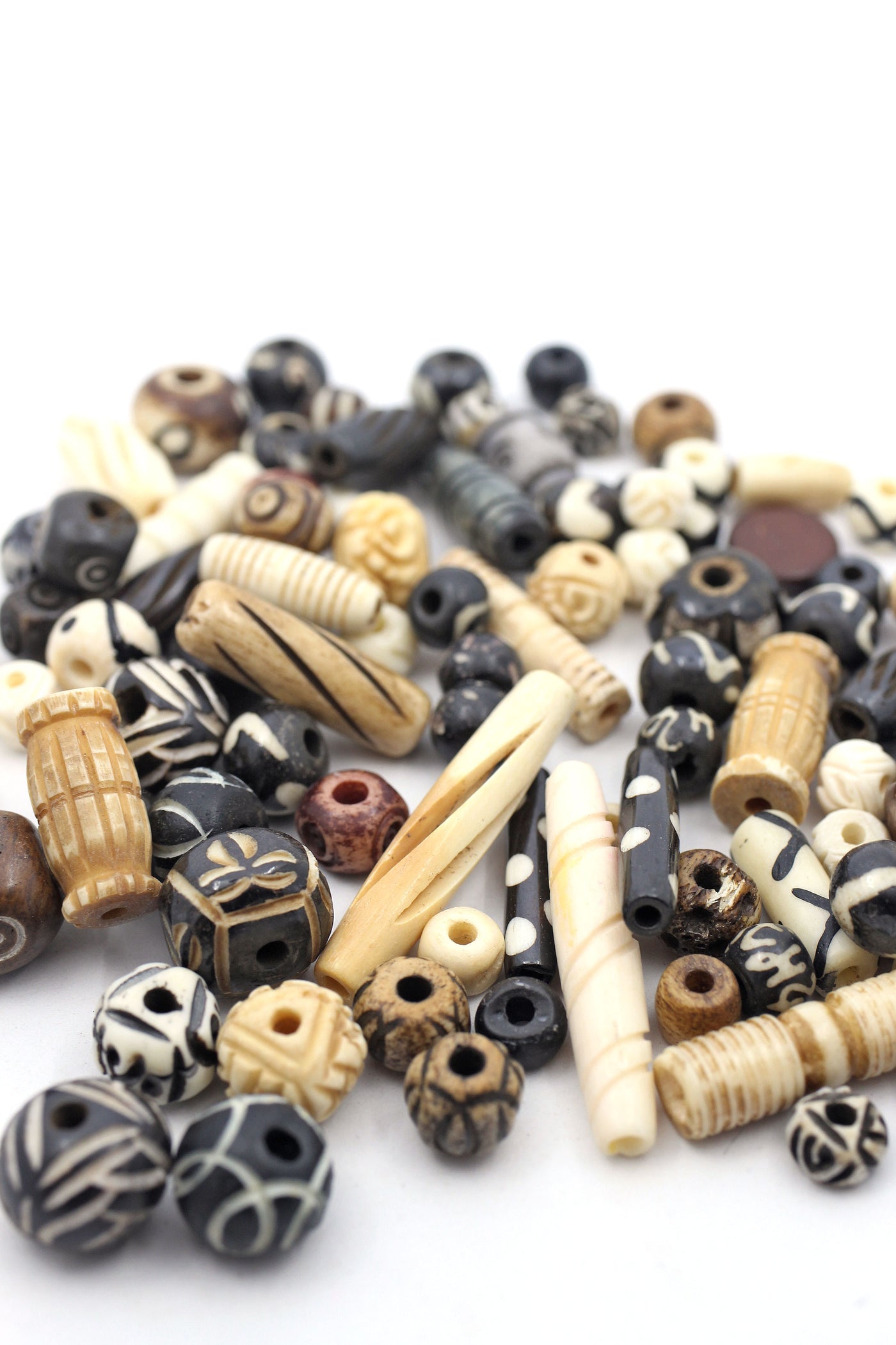 Neutral Bead Grab Bag, Assorted Colors & Sizes, 100+ beads