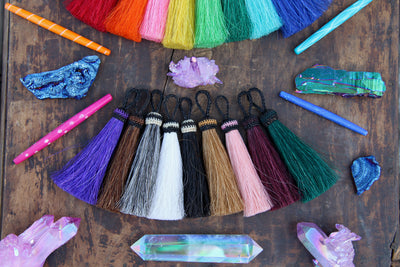 Solid Brights, 4.5" Dyed Horse Hair Tassels, 1 piece - ShopWomanShopsWorld.com. Bone Beads, Tassels, Pom Poms, African Beads.