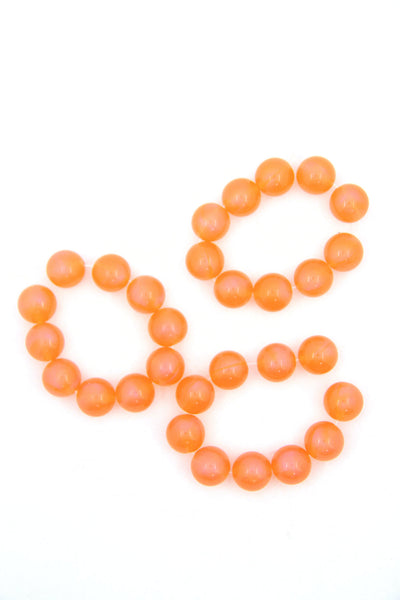 Peach AB Vintage German Resin Round Beads, 14mm, 10 Beads