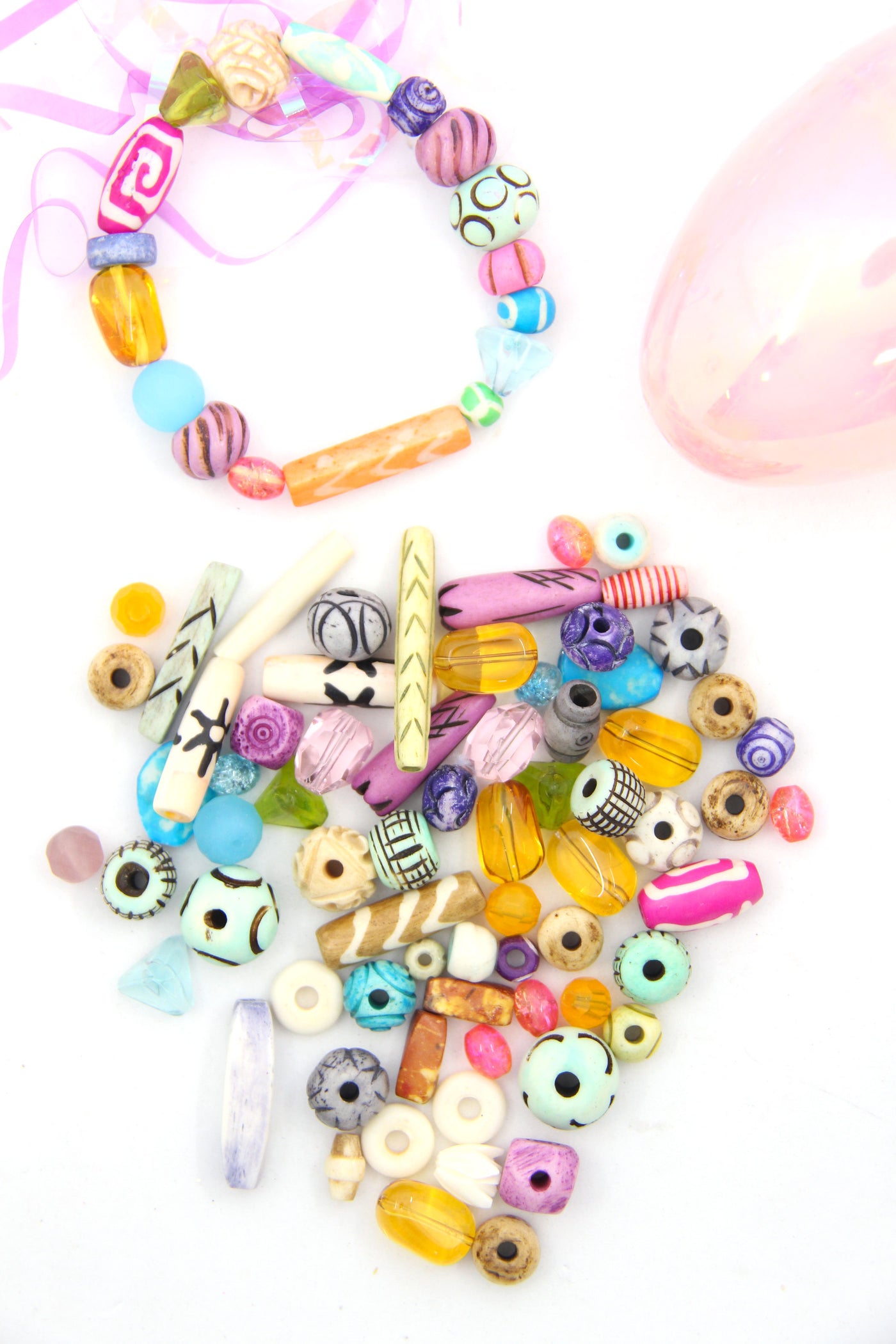 Pastel Bead Grab Bag, Easter Basket Filler Idea, 100+ Beads