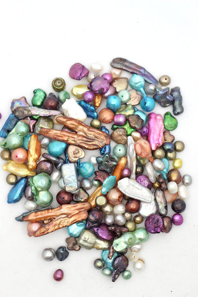 Colorful Freshwater Pearls: Assorted Sizes and Shapes Bead Grab Bag