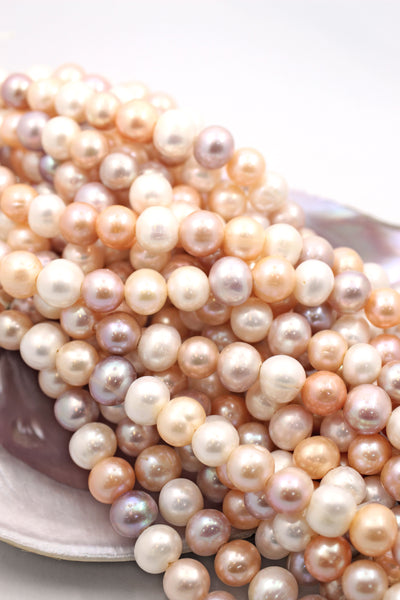 6-11mm Pearl Beads, Large Hole, Genuine Freshwater Pearl, Assorted