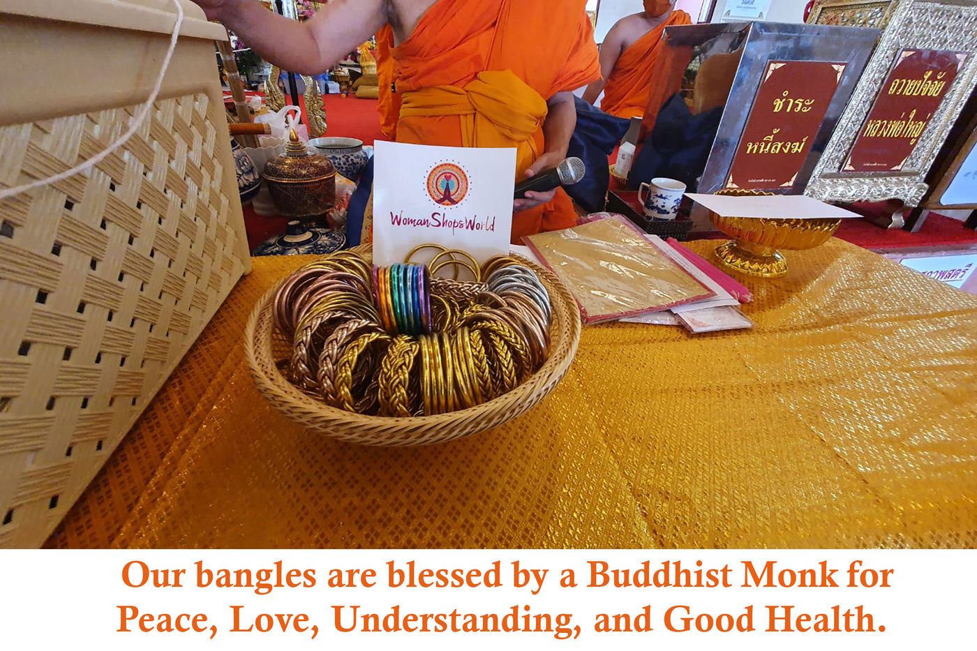 Rainbow Set Thai Buddhist Temple Bracelets, Mantra Bangle, Thick, Sizes Available