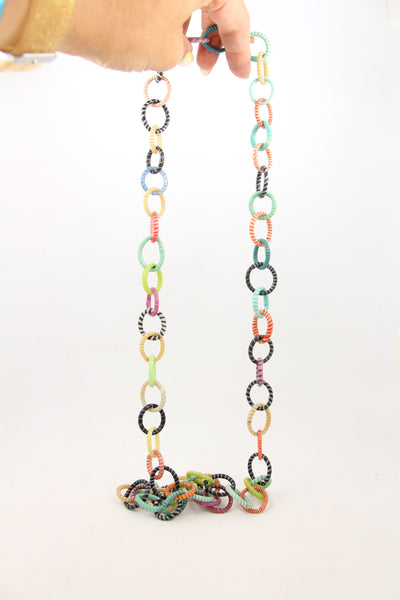 Colorful Recycled Flip Flop Loop Necklace from Mali