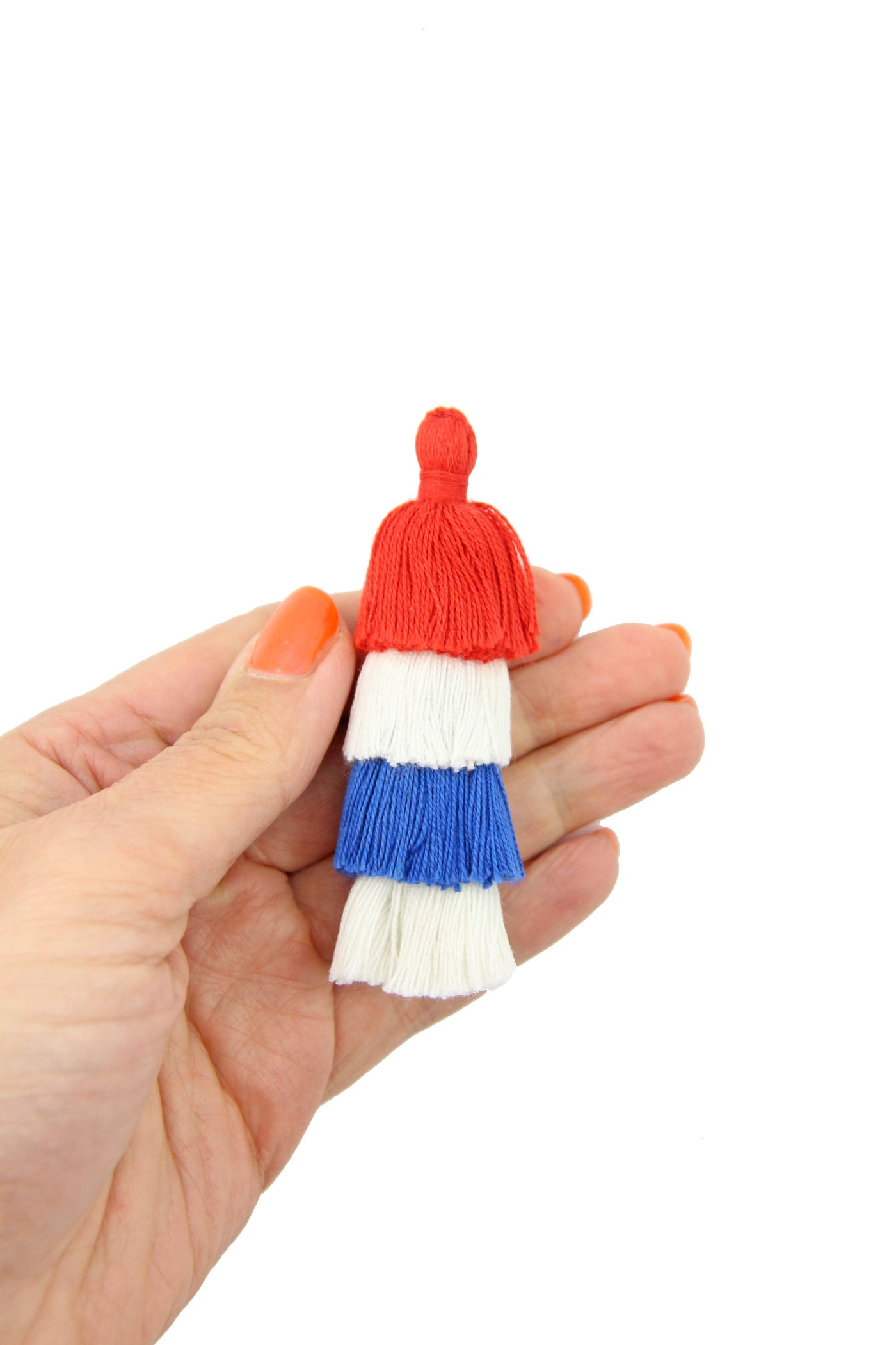 Tiered Tassel, 3" Cotton Fringe Pendant for Jewelry Making, 1 piece