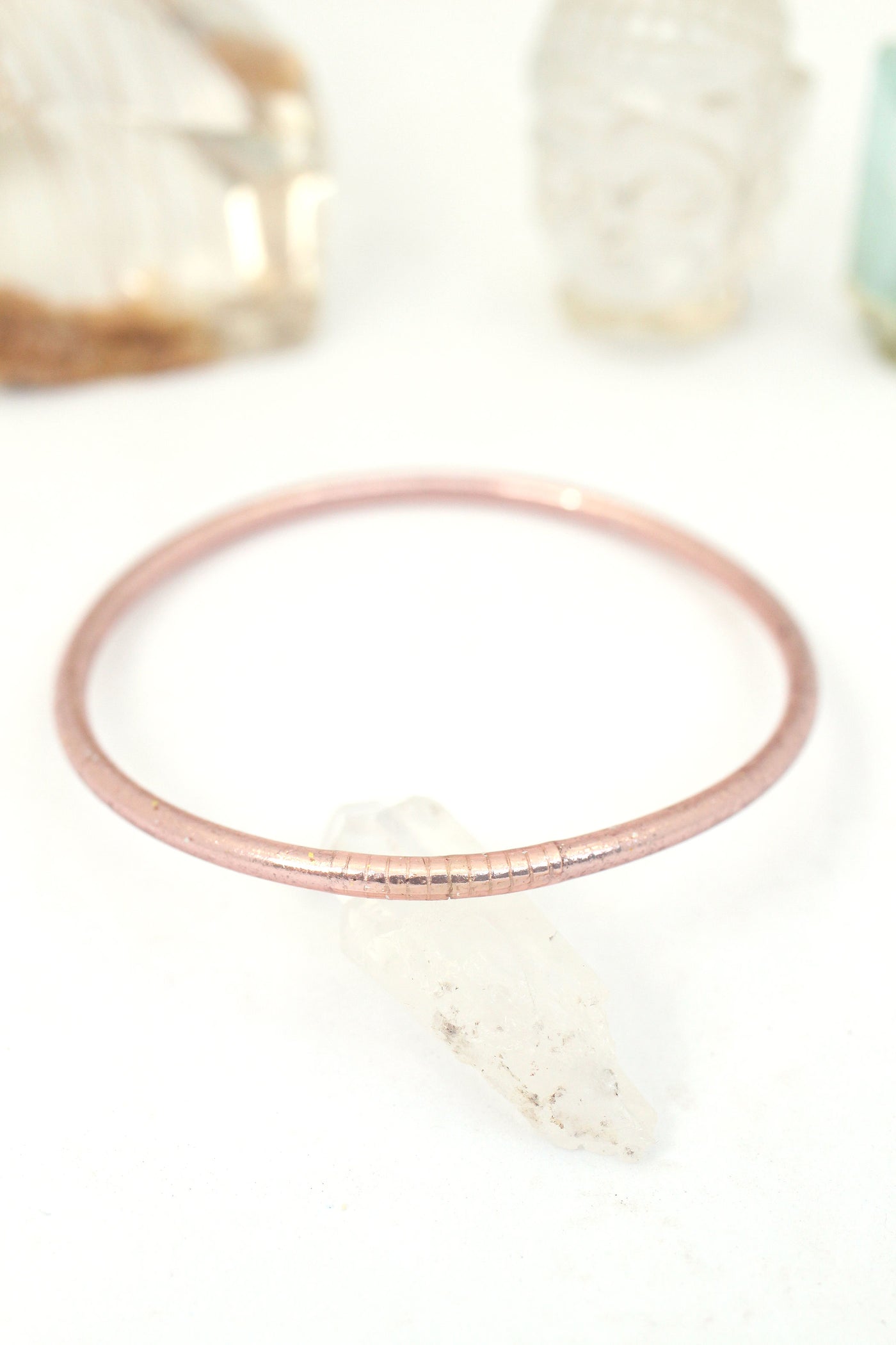 Rose Gold Temple Bracelet, Mantra Bangle from Thailand, Blessed by Monk