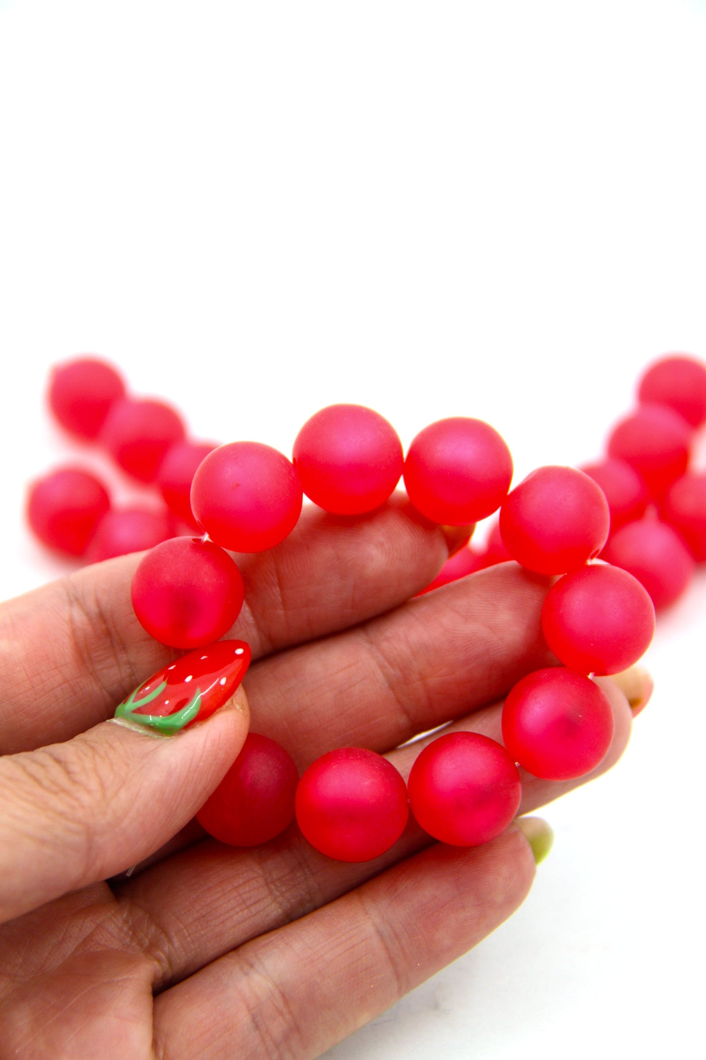 Satin Rose Pink German Resin Round Beads, 14mm, 10 Beads, Vintage Beads