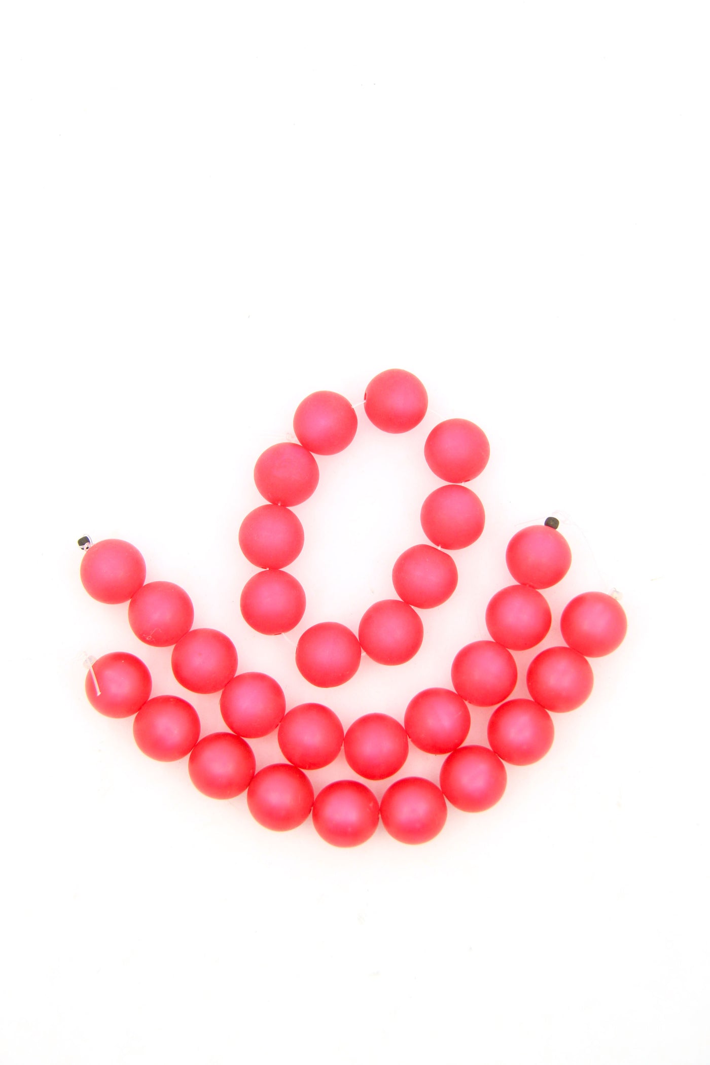 Satin Rose Pink German Resin Round Beads, 14mm, 10 Beads, Vintage Resin Beads
