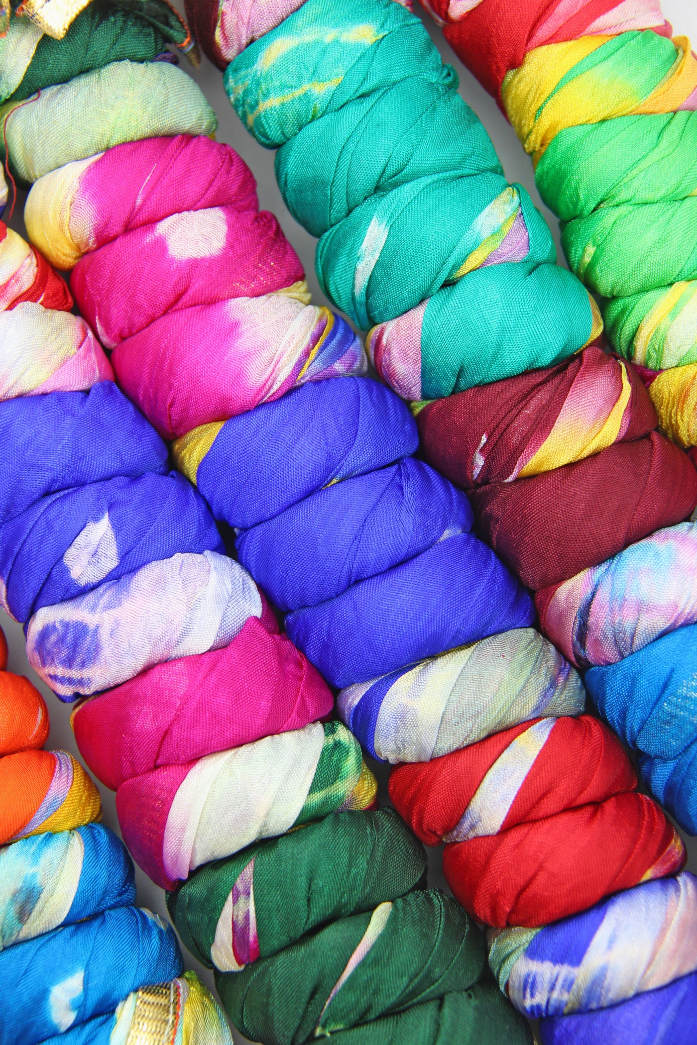 Multicolor Bandhani Tie-Dye Chiffon Dupatta Scarf from India