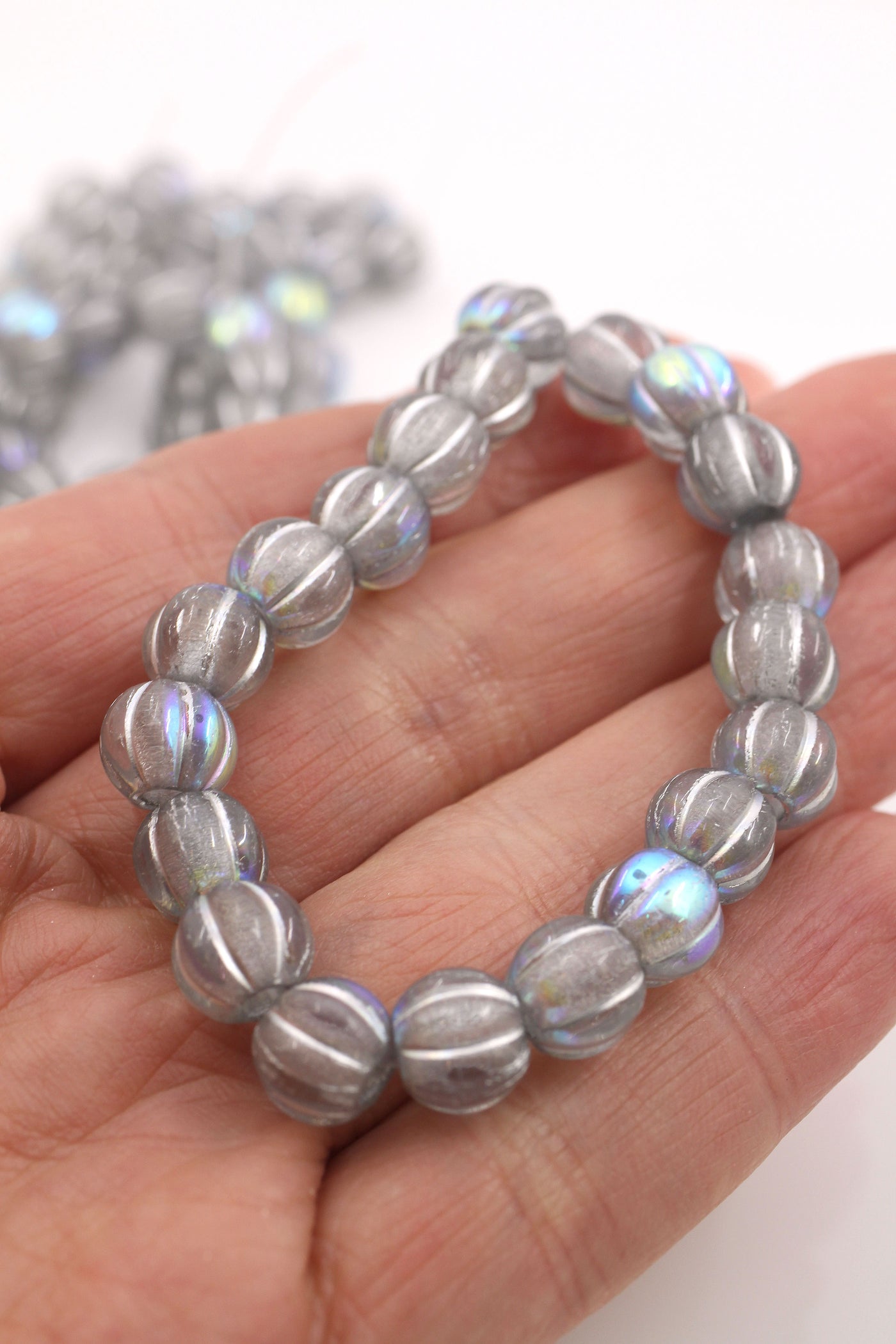 Silver Wash Rondelle Beads for DIY Tie On Bracelet or Necklace Kit, Easy DIY Jewelry