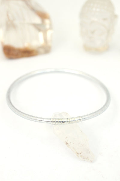 Lucky Silver Temple Bracelet, Mantra Bangle from Thailand, Blessed by Monk