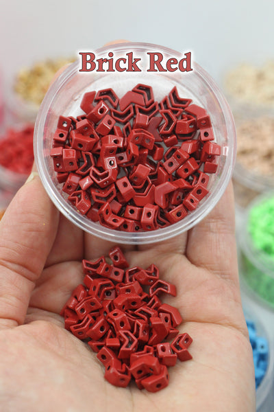 Enamel Tile Beads, Chevron Arrow Shape 2-Hole Beads for Colorblock Bracelets