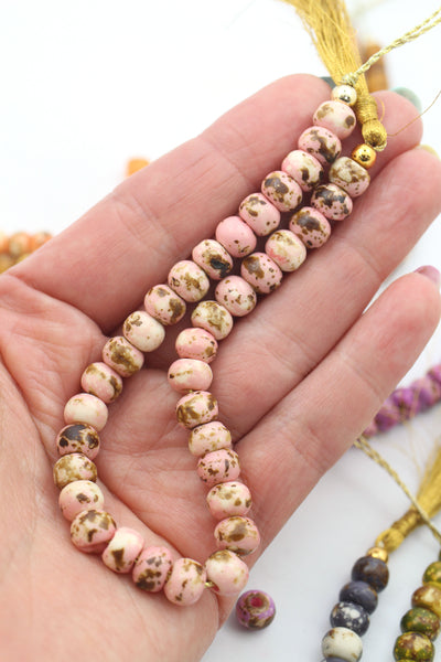 Speckled Rondelle Bone Beads, 8mm Charms, 6 Earthy Color Options, Jewelry Making Supplies