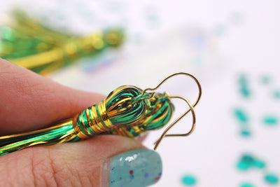 Saint Patrick's Day Tinsel Tassels, 2.5" Metallic Jewelry Making Tassels