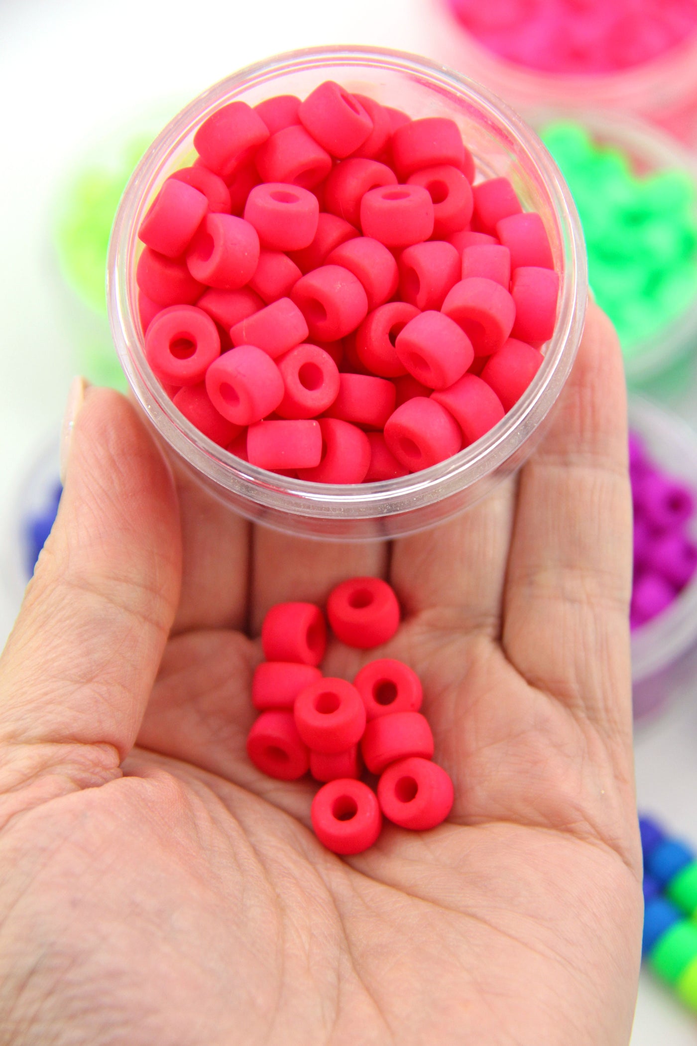 Matte Neon Red Pony Beads for bracelets, arts crafts, made in USA - Pony  Beads Plus