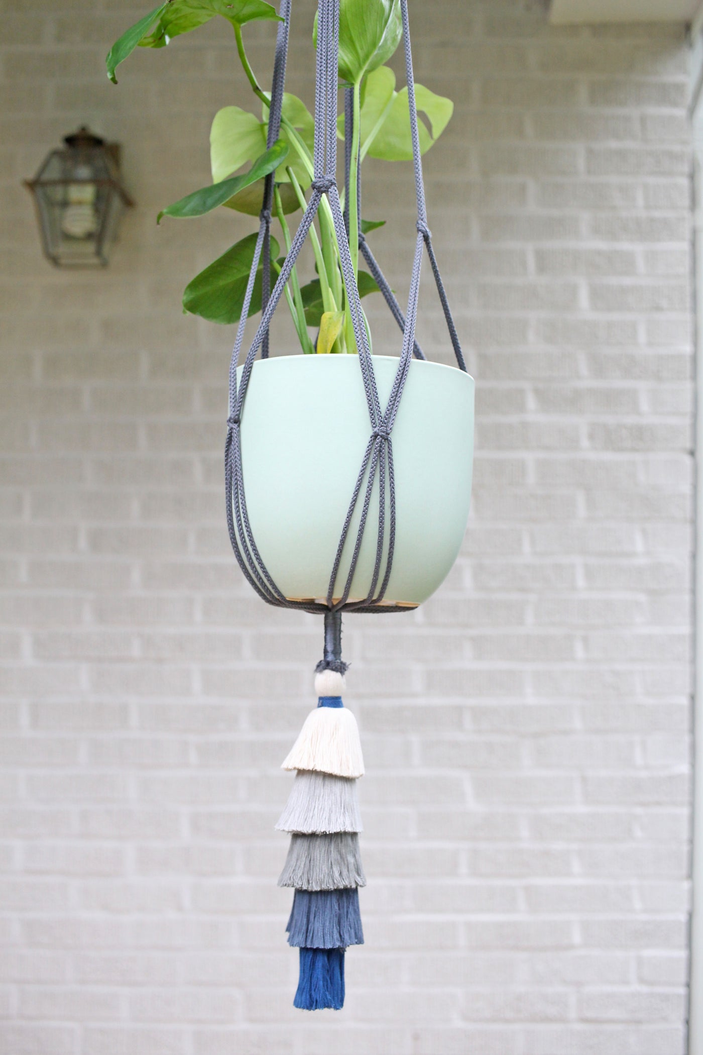 Macrame Plant Hanger with Layered or Metallic Tassels