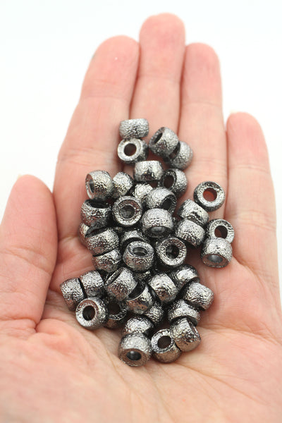 Enamel Pony Beads, Gold Stardust Roller Beads, For Tie-On Bracelets & DIY Necklaces, 9x6mm, 1 bead