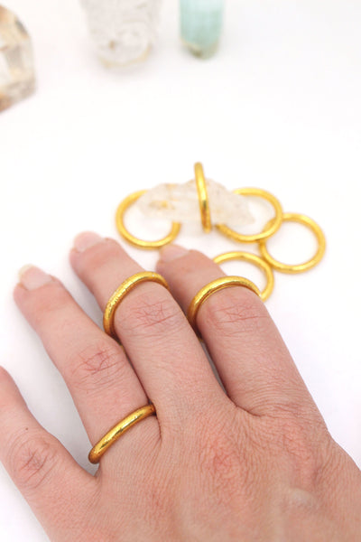 Thai Buddhist Temple Rings, Kumlai, Gold, Lucky Temple Rushes, Blessed by Monks for Health