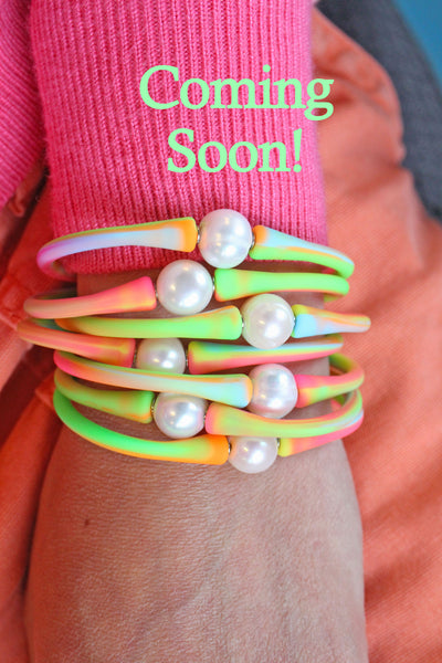 Janis The Pearl Silicone + Pearl Bracelets, Waterproof Everyday Bangle, Assorted Adult & Kids Sizes
