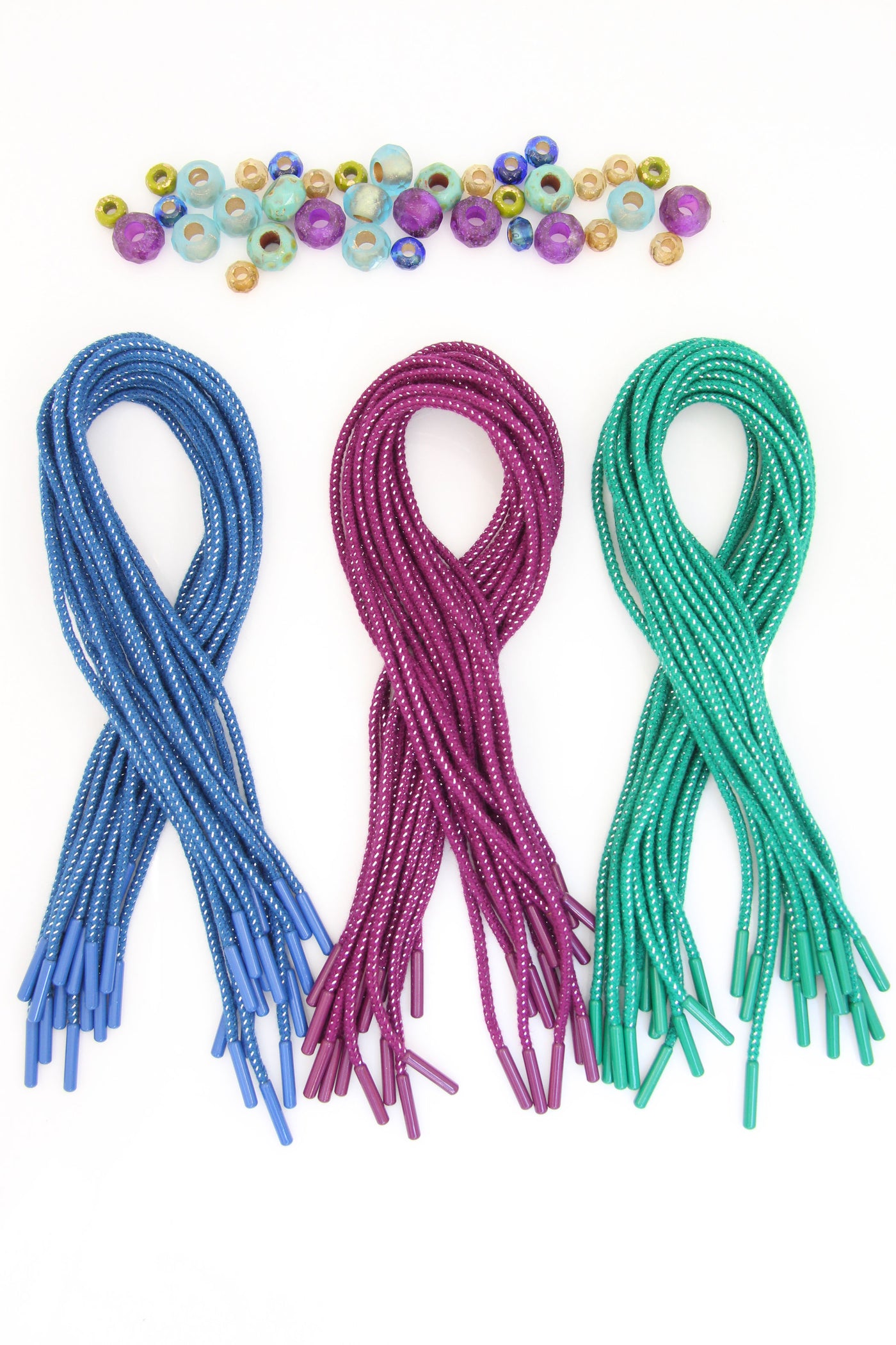Braided Cotton Cords with Finished Ends, for Tie-On Bracelets & Necklaces, Reusable