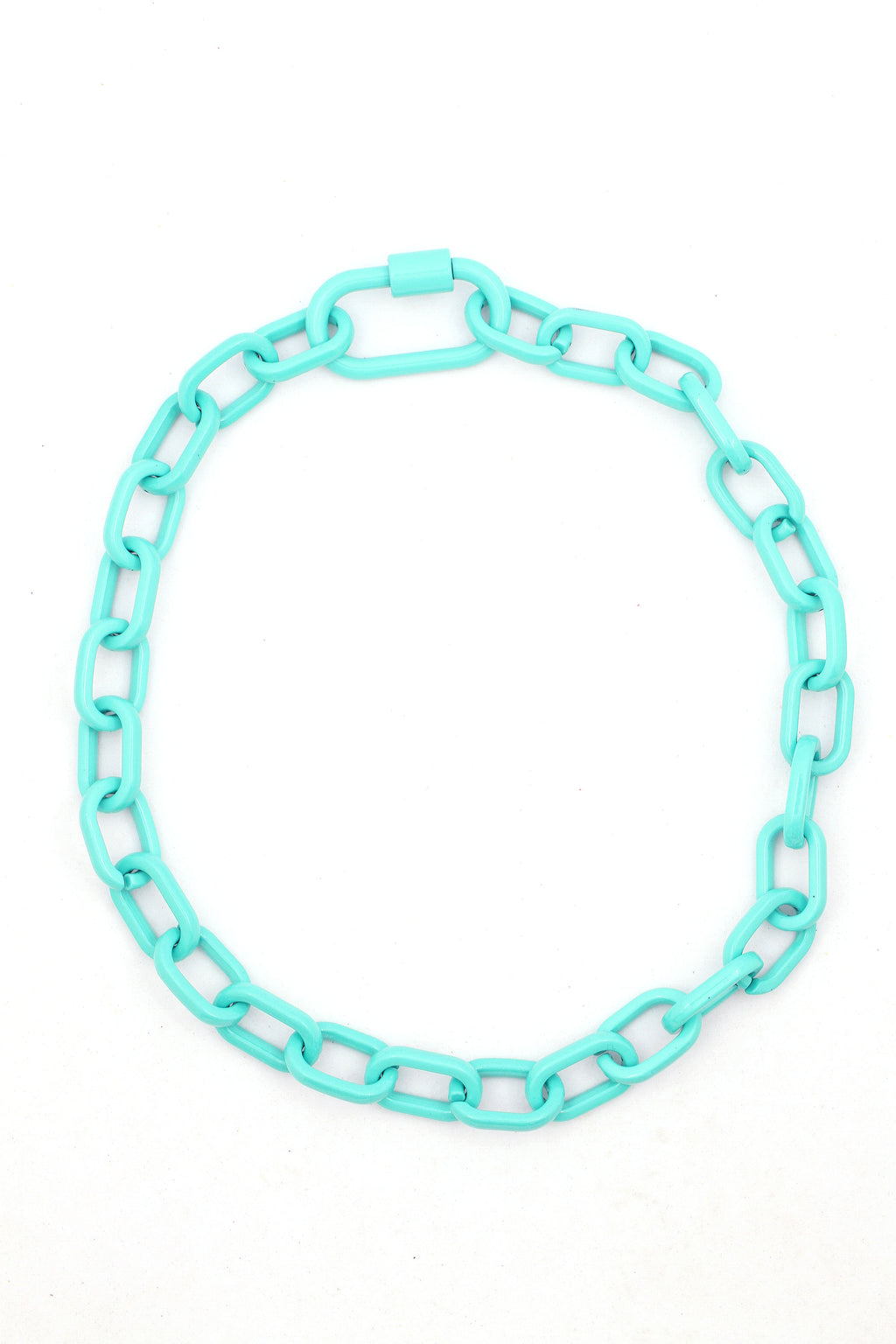 Luxe Link Enamel Chain Necklace, Assorted Colors Classic Blue