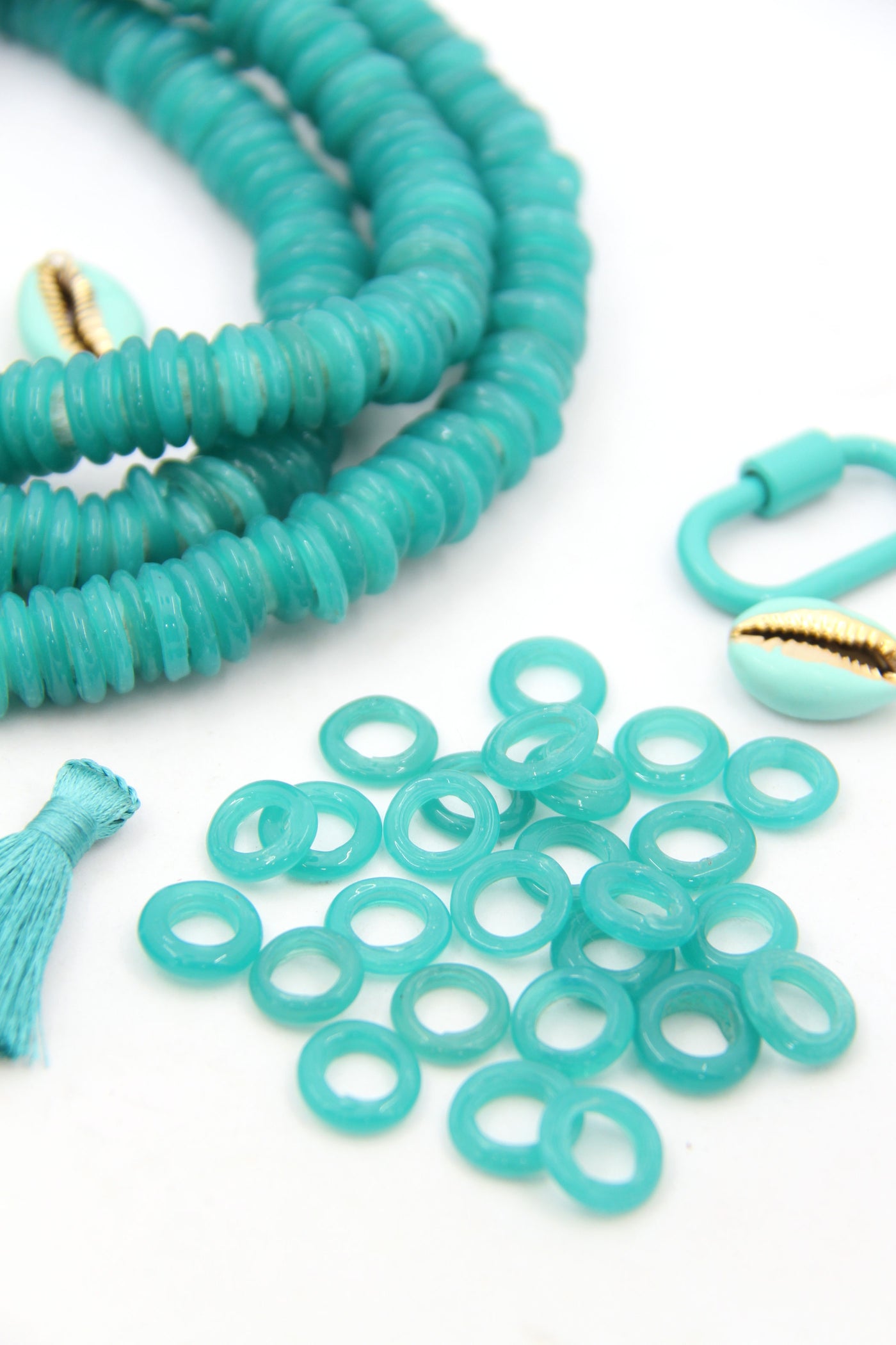 Turquoise Opal Dutch Donut Dogon Beads: 11-12mm, 10 Pieces