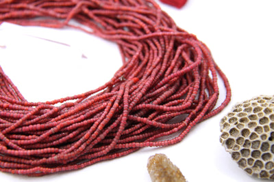 Tiny red African Glass Beads
